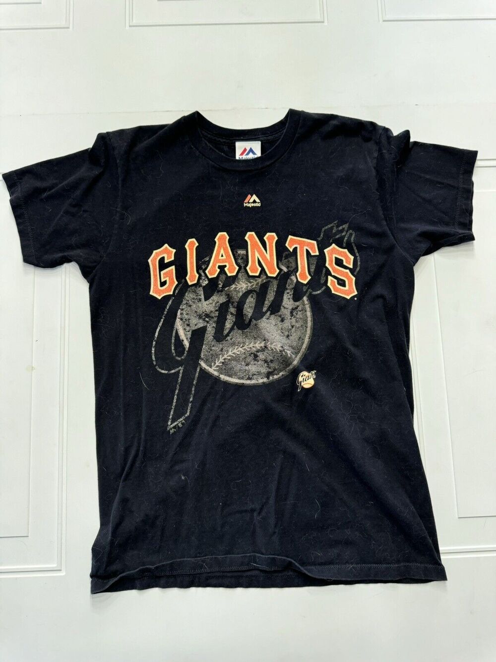 Majestic Mens Sz M San Francisco Giants T-shirt Tee Ticket Stubs Champions